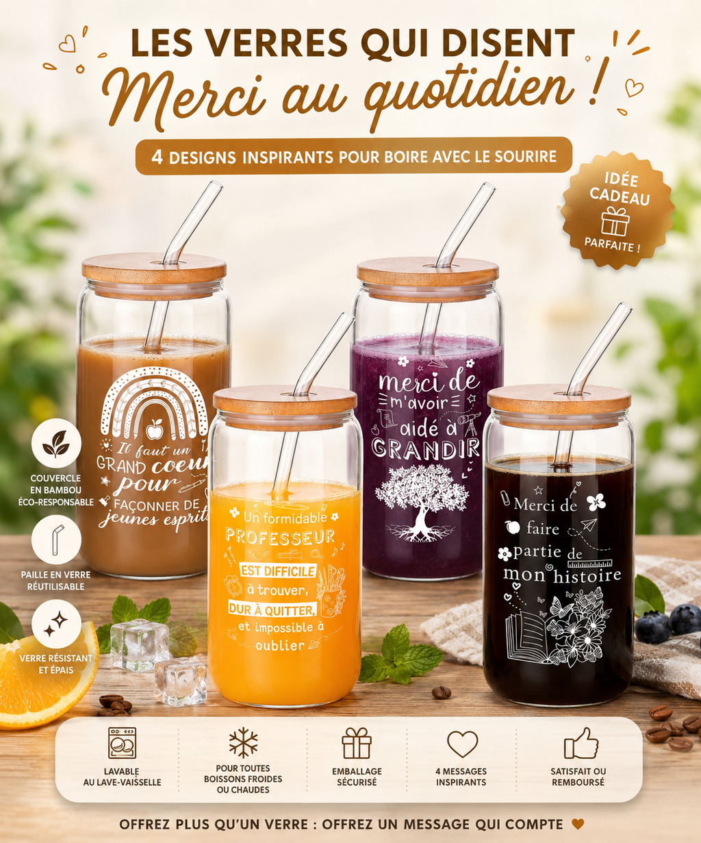 Verres en verre personnalisé - Motif de votre choix avec prénoms ❤️