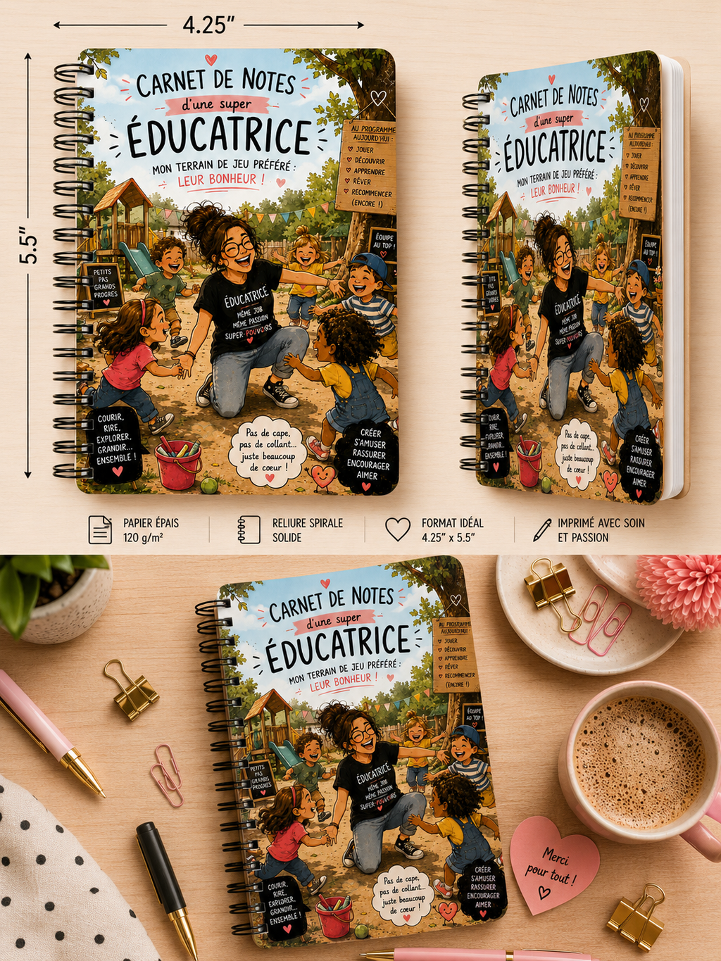 Éducatrice et terrain de jeu