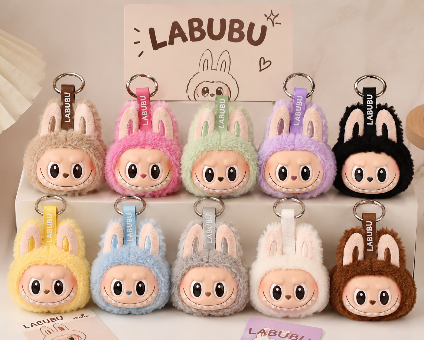 Porte clef tête peluche de Labubu