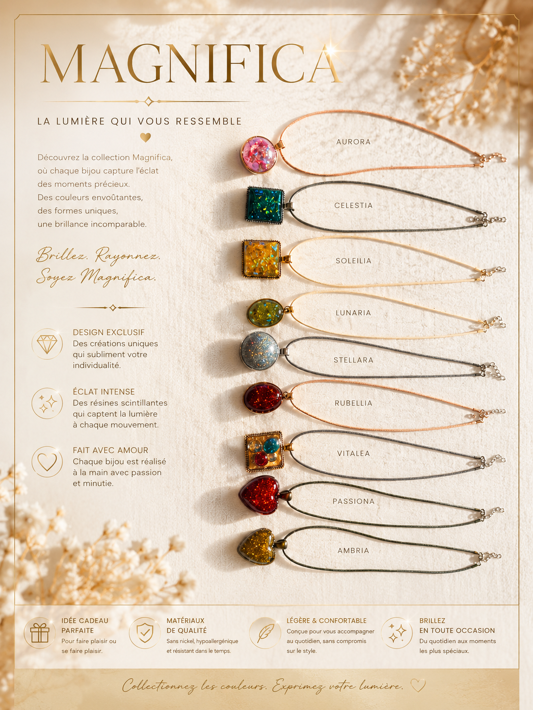Pendentifs en résine , fait à la main avec amour !