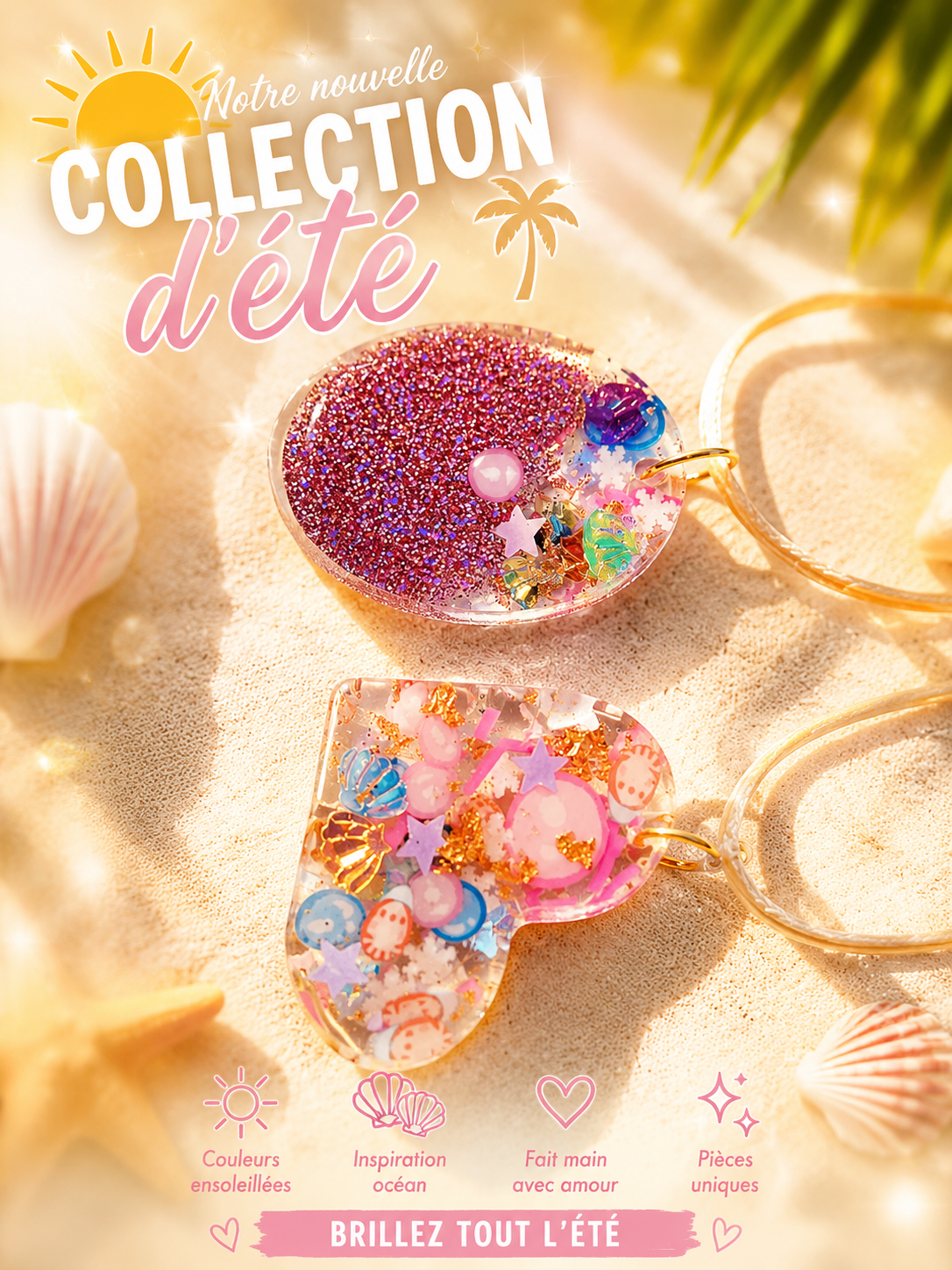 Pendentifs en résine , fait à la main avec amour !